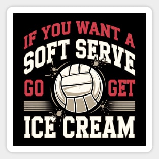 Funny Volleyball Soft Serve Ice Cream Pun Magnet